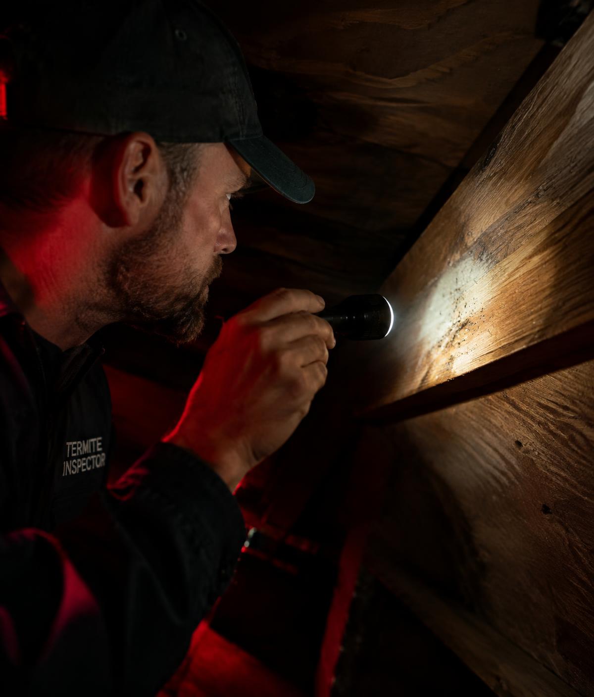 Exxel inspector in an attic